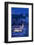 Vietnam, Ho Chi Minh City. People's Committee Building, Elevated City View, Dusk-Walter Bibikow-Framed Photographic Print