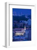 Vietnam, Ho Chi Minh City. People's Committee Building, Elevated City View, Dusk-Walter Bibikow-Framed Photographic Print