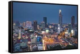 Vietnam, Ho Chi Minh City (Saigon), Dong Khoi, City Skyline-Michele Falzone-Framed Stretched Canvas