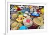 Vietnam, Ho Chi Minh Province, Ho Chi Minh City, Saigon. Hats Galore! a Stall in Saigon Market.-Nigel Pavitt-Framed Photographic Print