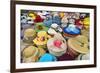 Vietnam, Ho Chi Minh Province, Ho Chi Minh City, Saigon. Hats Galore! a Stall in Saigon Market.-Nigel Pavitt-Framed Photographic Print