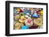 Vietnam, Ho Chi Minh Province, Ho Chi Minh City, Saigon. Hats Galore! a Stall in Saigon Market.-Nigel Pavitt-Framed Photographic Print