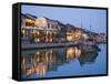 Vietnam, Hoi An, Evening View of Town Skyline and Hoai River-Steve Vidler-Framed Stretched Canvas