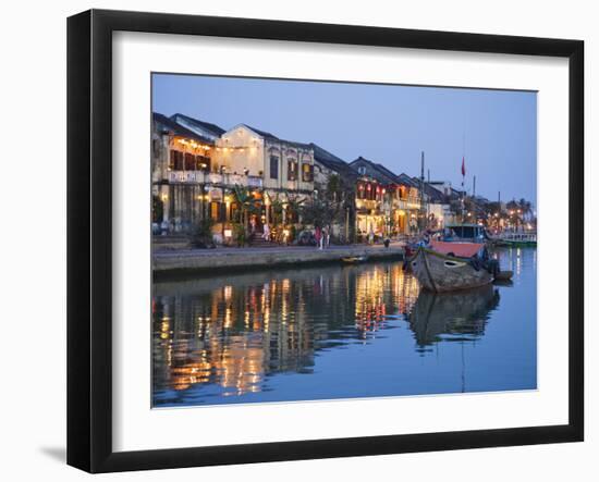 Vietnam, Hoi An, Evening View of Town Skyline and Hoai River-Steve Vidler-Framed Photographic Print