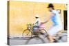 Vietnam, Hoi An. Local People on Bicycle in the Streets of the Town-Matteo Colombo-Stretched Canvas