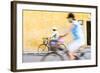 Vietnam, Hoi An. Local People on Bicycle in the Streets of the Town-Matteo Colombo-Framed Photographic Print