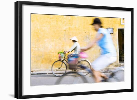 Vietnam, Hoi An. Local People on Bicycle in the Streets of the Town-Matteo Colombo-Framed Photographic Print