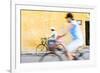 Vietnam, Hoi An. Local People on Bicycle in the Streets of the Town-Matteo Colombo-Framed Photographic Print