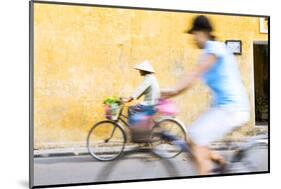 Vietnam, Hoi An. Local People on Bicycle in the Streets of the Town-Matteo Colombo-Mounted Photographic Print