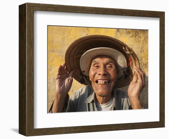 Vietnam, Hoi An, Portrait of Elderly Fisherman-Steve Vidler-Framed Photographic Print