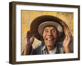 Vietnam, Hoi An, Portrait of Elderly Fisherman-Steve Vidler-Framed Photographic Print