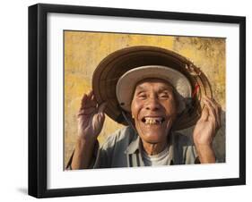 Vietnam, Hoi An, Portrait of Elderly Fisherman-Steve Vidler-Framed Photographic Print