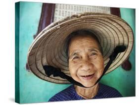 Vietnam, Hoi An, Portrait of Elderly Woman-Steve Vidler-Stretched Canvas