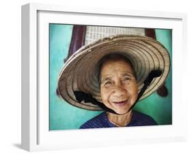 Vietnam, Hoi An, Portrait of Elderly Woman-Steve Vidler-Framed Photographic Print