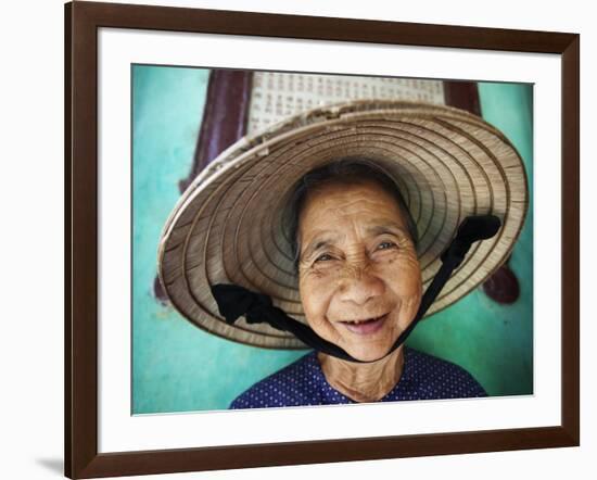 Vietnam, Hoi An, Portrait of Elderly Woman-Steve Vidler-Framed Photographic Print