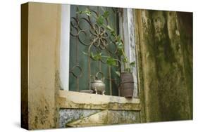 Vietnam, Hoi An, Quang Nam. Window at Quan Congs Temple-Kevin Oke-Stretched Canvas