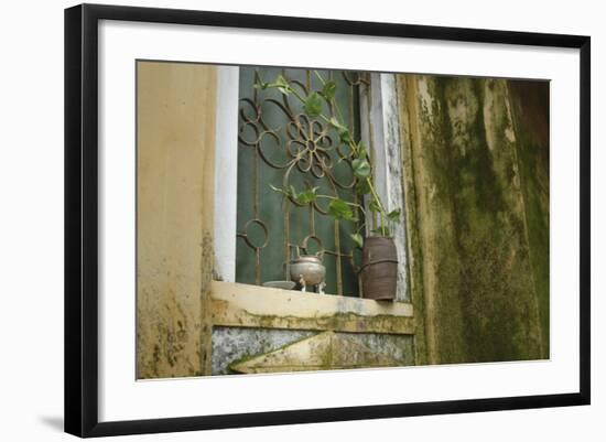 Vietnam, Hoi An, Quang Nam. Window at Quan Congs Temple-Kevin Oke-Framed Photographic Print