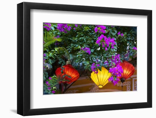 Vietnam. Hoi An silk lamps decorating throughout the city.-Tom Norring-Framed Photographic Print