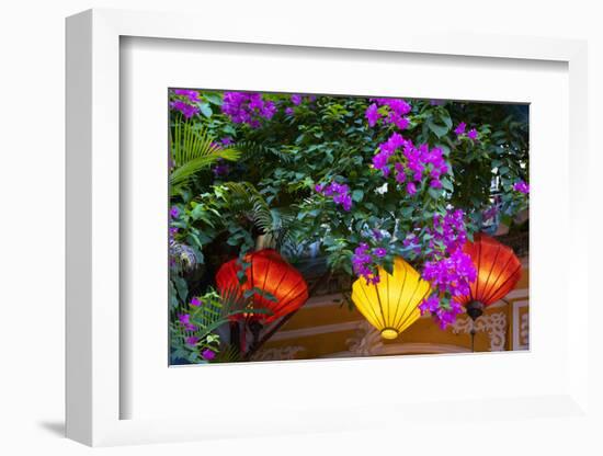Vietnam. Hoi An silk lamps decorating throughout the city.-Tom Norring-Framed Photographic Print