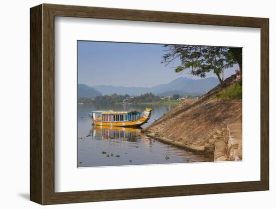 Vietnam, Hue. Dragon Excursion Boats, Perfume River-Walter Bibikow-Framed Photographic Print