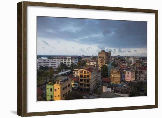 Vietnam, Hue. Elevated City View, Dusk-Walter Bibikow-Framed Photographic Print