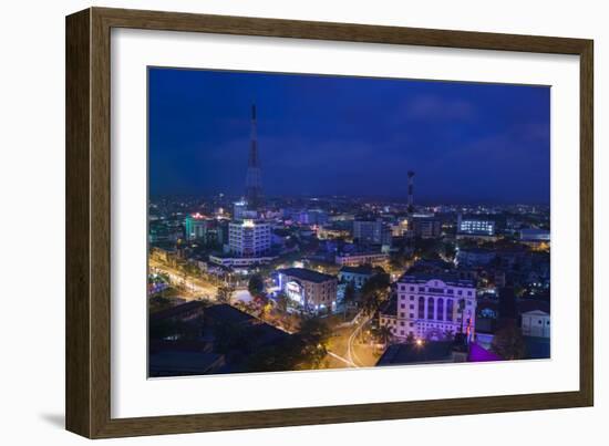 Vietnam, Hue. Elevated City View, Dusk-Walter Bibikow-Framed Photographic Print