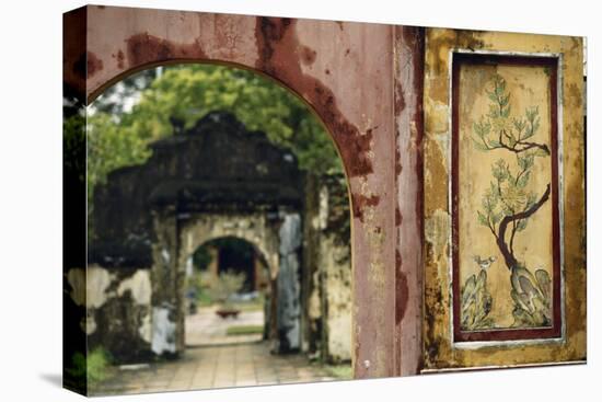Vietnam, Hue, Forbidden Purple City, Temple Archway-Walter Bibikow-Stretched Canvas
