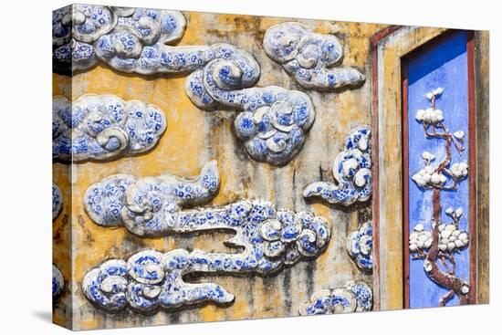 Vietnam, Hue, Hue Imperial City, Dien Tho Residence, Building Detail-Walter Bibikow-Stretched Canvas