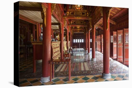 Vietnam, Hue Imperial City. to Mieu Temple Complex, Interior-Walter Bibikow-Stretched Canvas