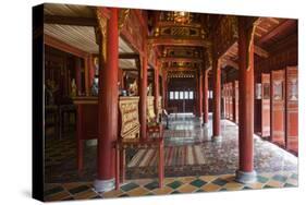 Vietnam, Hue Imperial City. to Mieu Temple Complex, Interior-Walter Bibikow-Stretched Canvas