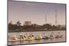 Vietnam, Hue. Perfume River and Tourist Swan Boats, Sunset-Walter Bibikow-Mounted Photographic Print