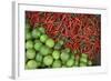 Vietnam. Limes and Chili Peppers for Sale at the Dong Ba Marke-Kevin Oke-Framed Photographic Print