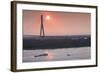 Vietnam, Mekong Delta. Can Tho, Can Tho Bridge, Elevated View, Sunrise-Walter Bibikow-Framed Photographic Print