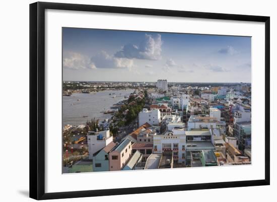 Vietnam, Mekong Delta. Can Tho, Elevated View of City and Can Tho River-Walter Bibikow-Framed Photographic Print