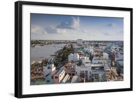 Vietnam, Mekong Delta. Can Tho, Elevated View of City and Can Tho River-Walter Bibikow-Framed Photographic Print