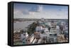 Vietnam, Mekong Delta. Can Tho, Elevated View of City and Can Tho River-Walter Bibikow-Framed Stretched Canvas