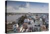 Vietnam, Mekong Delta. Can Tho, Elevated View of City and Can Tho River-Walter Bibikow-Stretched Canvas