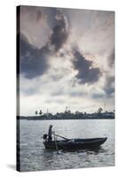 Vietnam, Mekong Delta. Can Tho, Riverside Port Area, Can Tho River-Walter Bibikow-Stretched Canvas