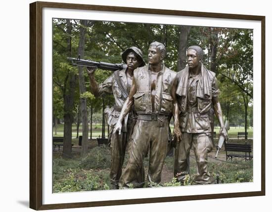 Vietnam memorial soldiers by Frederick Hart, Washington, D.C.-Carol Highsmith-Framed Art Print