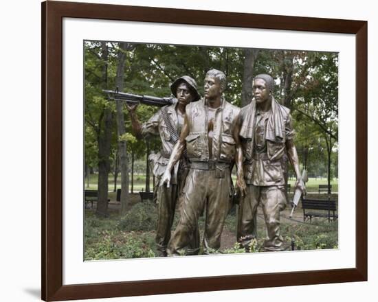 Vietnam memorial soldiers by Frederick Hart, Washington, D.C.-Carol Highsmith-Framed Art Print