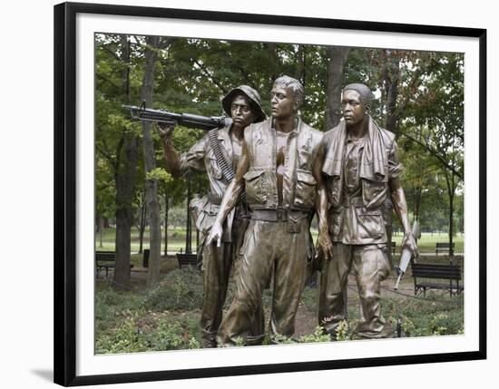 Vietnam memorial soldiers by Frederick Hart, Washington, D.C.-Carol Highsmith-Framed Art Print