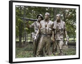 Vietnam memorial soldiers by Frederick Hart, Washington, D.C.-Carol Highsmith-Framed Art Print