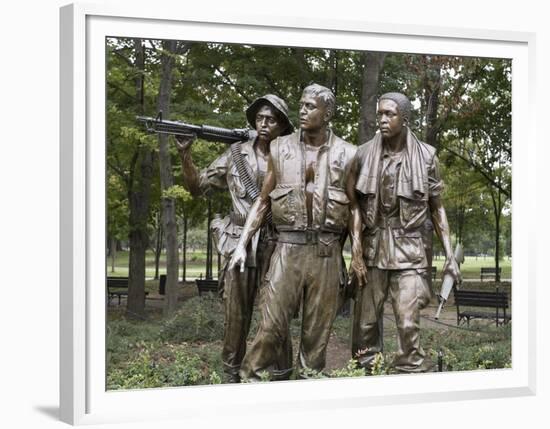 Vietnam memorial soldiers by Frederick Hart, Washington, D.C.-Carol Highsmith-Framed Art Print