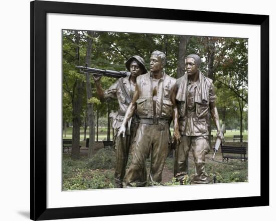 Vietnam memorial soldiers by Frederick Hart, Washington, D.C.-Carol Highsmith-Framed Art Print