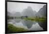 Vietnam, Ninh Binh. Limestone Karsts, with Reflection, in Fog-Matt Freedman-Framed Photographic Print