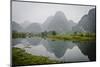 Vietnam, Ninh Binh. Limestone Karsts, with Reflection, in Fog-Matt Freedman-Mounted Photographic Print