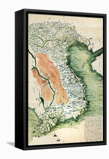 Vietnam - Panoramic Map-Lantern Press-Framed Stretched Canvas