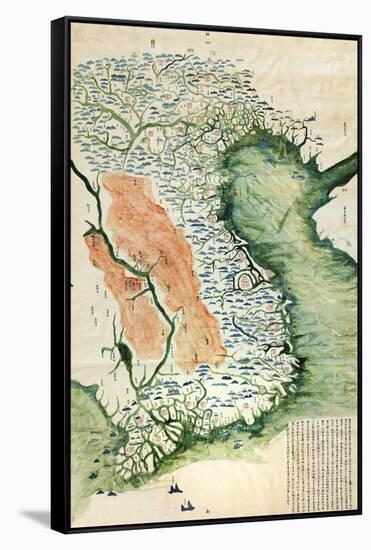 Vietnam - Panoramic Map-Lantern Press-Framed Stretched Canvas