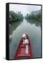 Vietnam, Perfume River. Young Vietnamese Girls on a Boat Going to the Perfume Pagoda (Mr)-Matteo Colombo-Framed Stretched Canvas