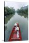 Vietnam, Perfume River. Young Vietnamese Girls on a Boat Going to the Perfume Pagoda (Mr)-Matteo Colombo-Stretched Canvas